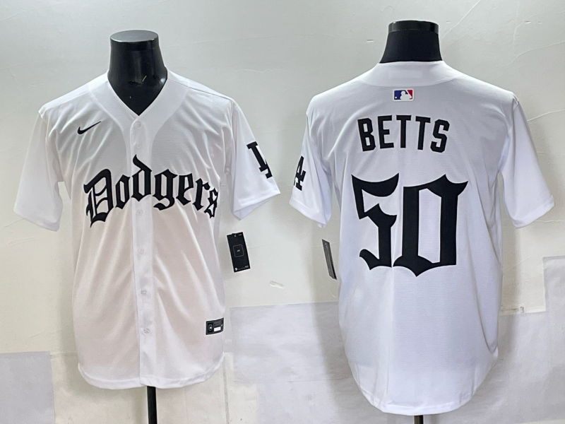 Men Los Angeles Dodgers 50 Betts white Nike 2025 MLB jersey 0011